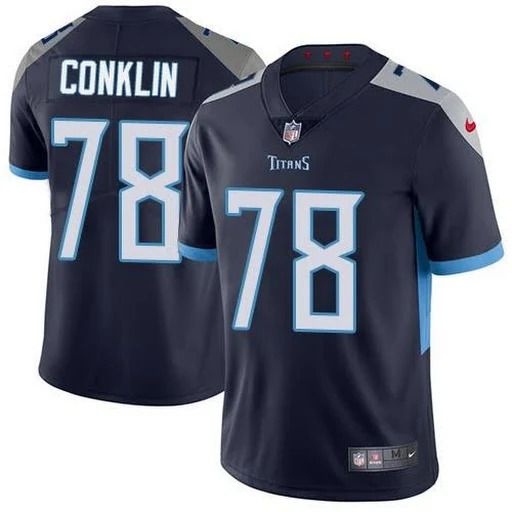 Men Tennessee Titans #78 Jack Conklin Nike Navy Vapor Limited NFL Jersey
